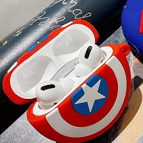 FOLX FAC22 Air-Pods 3rd Gen Soft Silicone Protective Case 3D Design Shockproof Case Cover with Anti-Lost Metal Keyring Compatible for Apple AirPods 3RD Gen [ AIRPOD NOT Included ] (Caption America) - Image 2