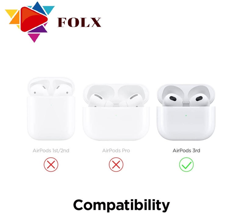 FOLX FAC22 Air-Pods 3rd Gen Soft Silicone Protective Case 3D Design Shockproof Case Cover with Anti-Lost Metal Keyring Compatible for Apple AirPods 3RD Gen [ AIRPOD NOT Included ] (Caption America) - Image 5