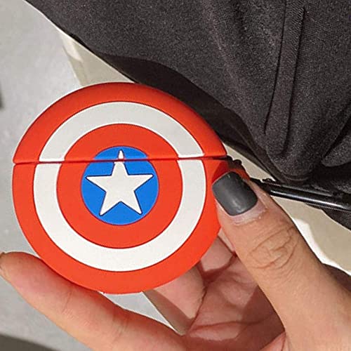 FOLX FAC22 Air-Pods 3rd Gen Soft Silicone Protective Case 3D Design Shockproof Case Cover with Anti-Lost Metal Keyring Compatible for Apple AirPods 3RD Gen [ AIRPOD NOT Included ] (Caption America) - Image 4