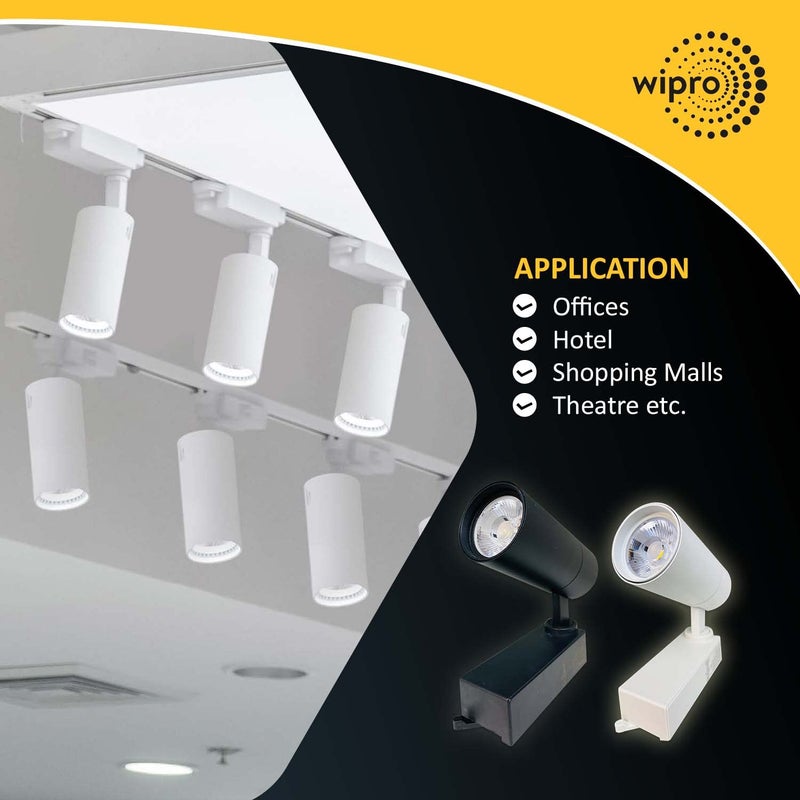 WIPRO Wipro 20 Watt Cylindrical Sleek LED Track Light 36 Degree 4000K Black  - Image 5
