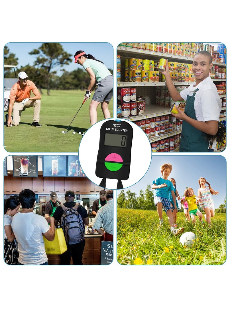 4 PCS Electronic Digital Hand Counter, Mini LCD Manual Clicker Counter, Golf Sport Counter, Electronic Adding, Subtracting Manual Clicker, Digital Hand Tally Counter(Black)