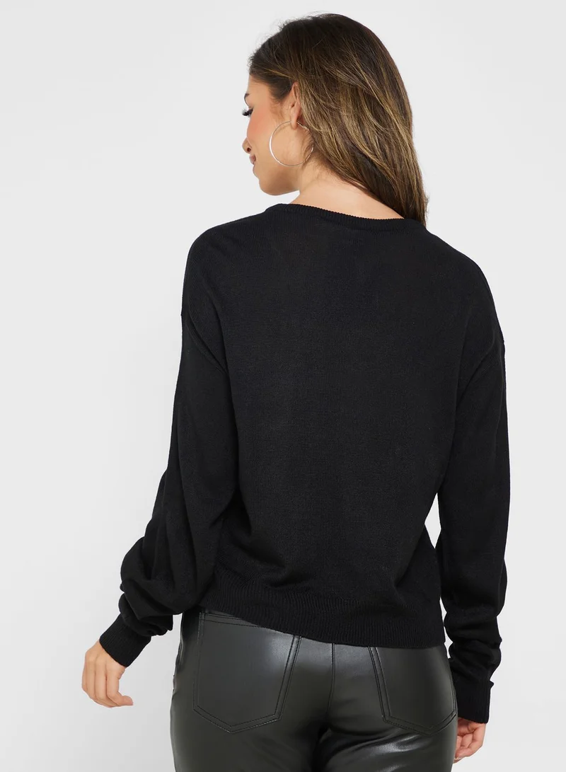 VERO MODA Round Neck Christmas Print Sweater
