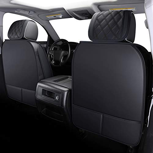 Aierxuan Seat Covers for Truck Chevy Chevrolet Silverado GMC Sierra Pickup 2007-2025 1500 2500HD 3500HD Trail Boss Z71 Crew Double Extended Cab Waterproof Leather Protectors (Full Set, Black) - Image 2