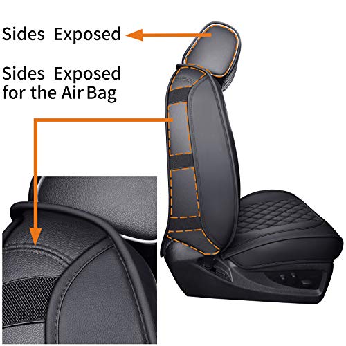 Aierxuan Seat Covers for Truck Chevy Chevrolet Silverado GMC Sierra Pickup 2007-2025 1500 2500HD 3500HD Trail Boss Z71 Crew Double Extended Cab Waterproof Leather Protectors (Full Set, Black) - Image 4