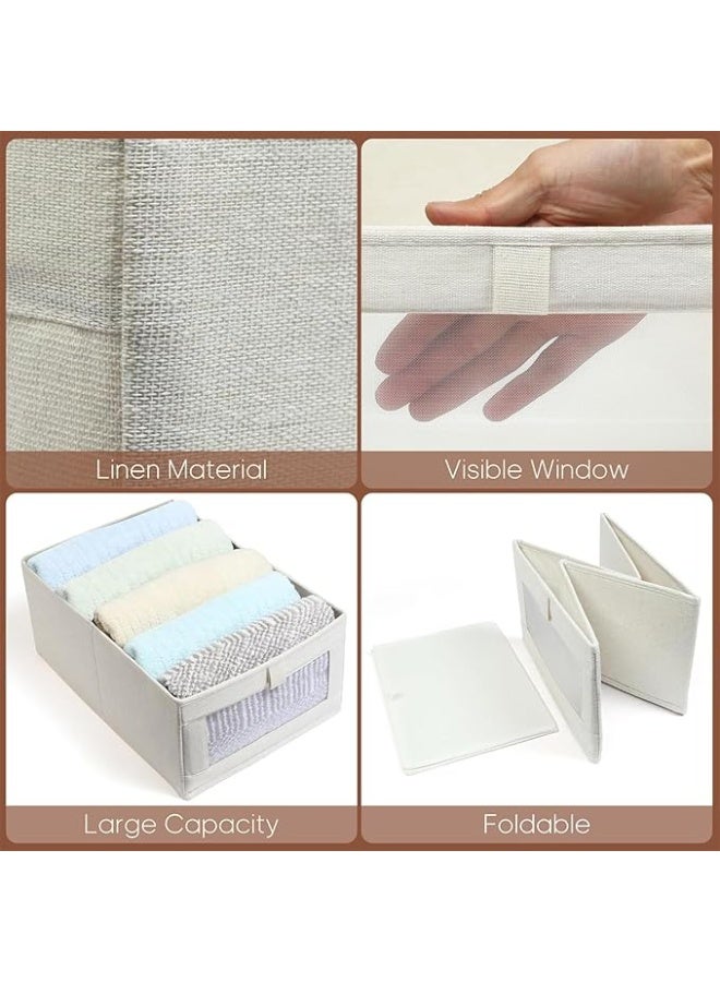 DUNISO 4 Pcs Clothes Organizer with Clear Window,Foldable Storage Box，Moisture and Mold Prevention，Sturdy and Durable，for Organizing Clothing Jeans Toys Book Shelves Closet Wardrobe  - Image 2