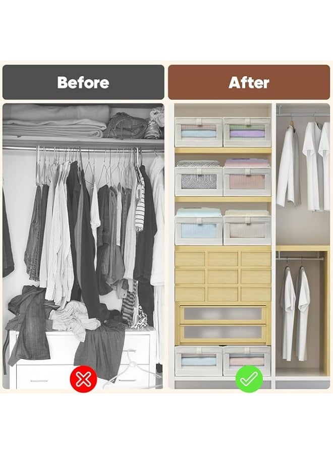 DUNISO 4 Pcs Clothes Organizer with Clear Window,Foldable Storage Box，Moisture and Mold Prevention，Sturdy and Durable，for Organizing Clothing Jeans Toys Book Shelves Closet Wardrobe  - Image 5