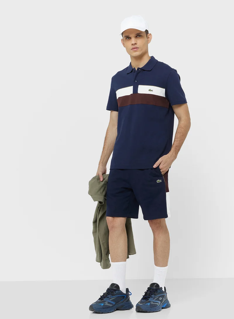 LACOSTE Colorblock Fleece Shorts