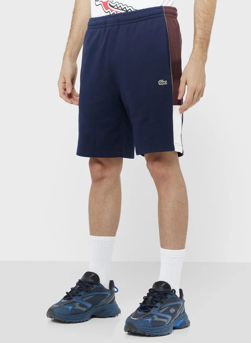 LACOSTE Colorblock Fleece Shorts