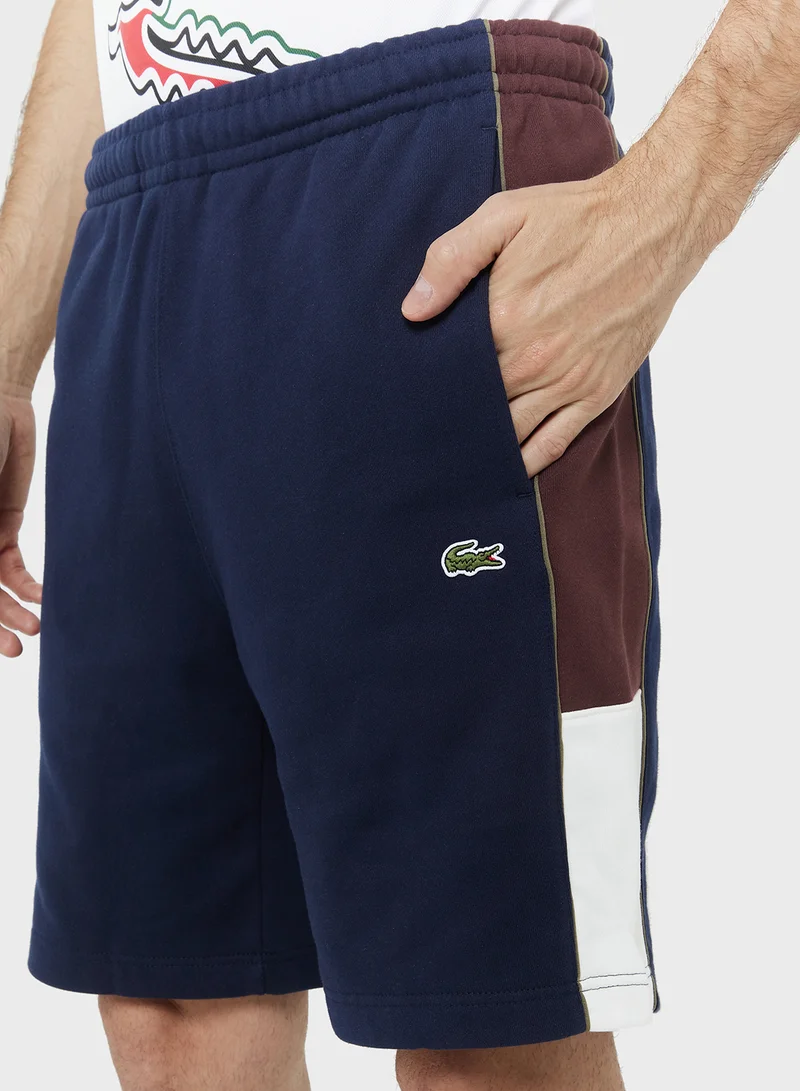 LACOSTE  Colorblock Fleece Shorts for Men | Best Price UAE