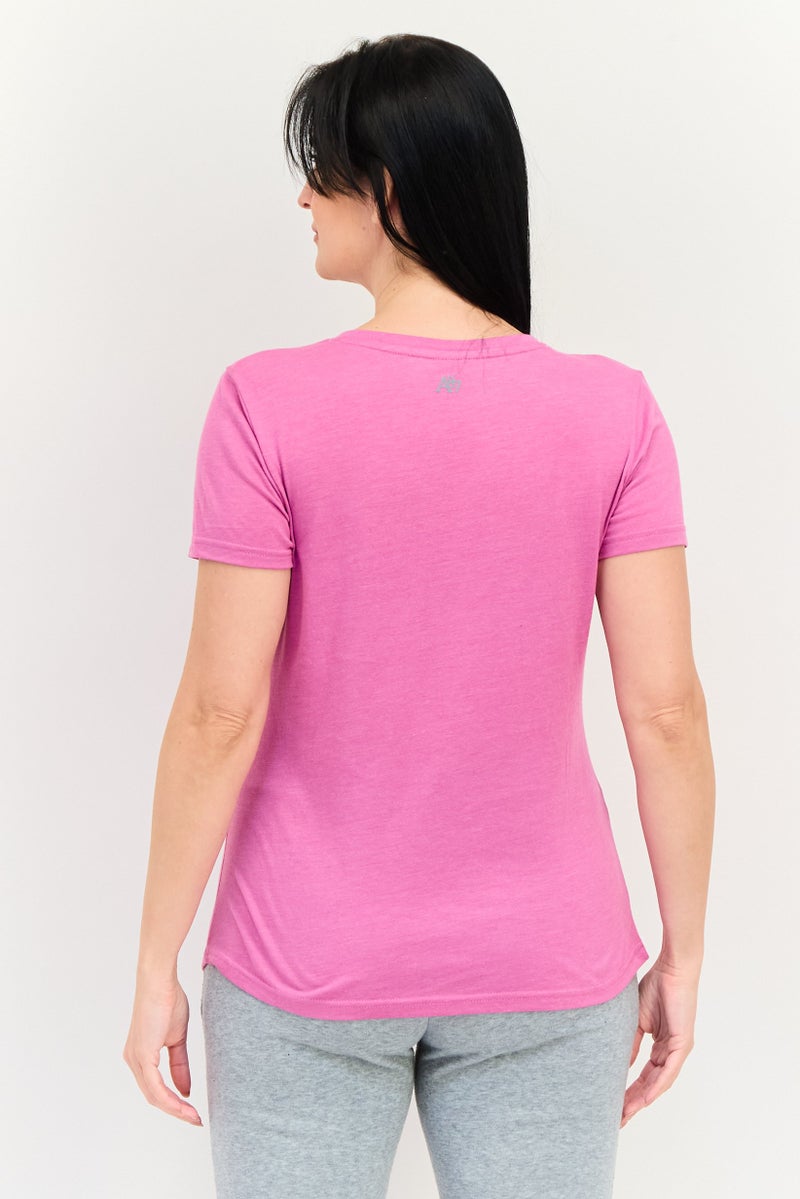 Aeropostale تي شيرت تدريب قصير الأكمام للنساء، بنفسجي - Image 3