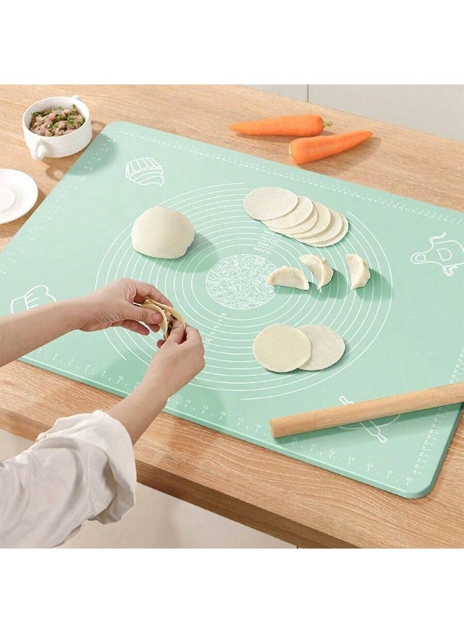 ماكال حصيرة خبز سيليكون كبيرة، مناسبة لعجن العجين، يمكن استخدامها للعجين، الفطائر، وعجين البيتزا، حصيرة غير لاصقة للمطبخ بحجم 65×45 سم (أخضر) - Image 3
