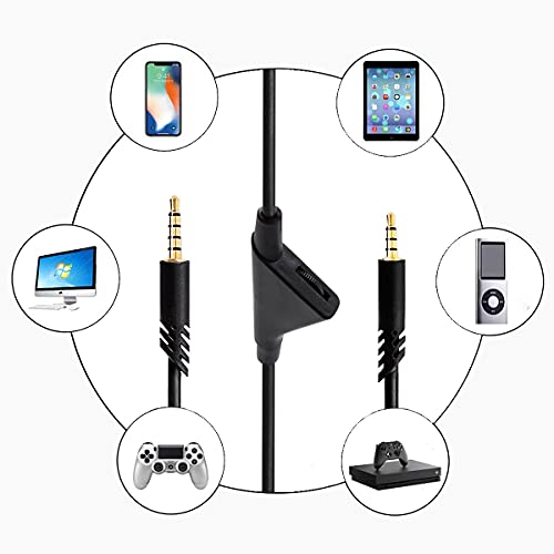 Cypher.V Replacement Cable Cord for Astro A40/A40TR/A10 Gaming Headsets, Aux Wire with Volume Control 2.0 M 6.5 Feet Compatible with Xbox-One PC Ps4 etc (Black) - Image 4