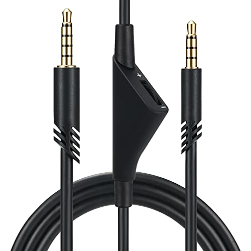 Cypher.V Replacement Cable Cord for Astro A40/A40TR/A10 Gaming Headsets, Aux Wire with Volume Control 2.0 M 6.5 Feet Compatible with Xbox-One PC Ps4 etc (Black) - Image 1