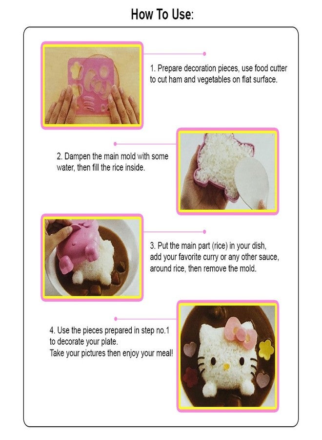 OSK Mold Set for Rice Decoration for Kids, Rilakkuma and Hello Kitty Rice Decoration Set, BPA Free (Rice Mold Set) - Image 2