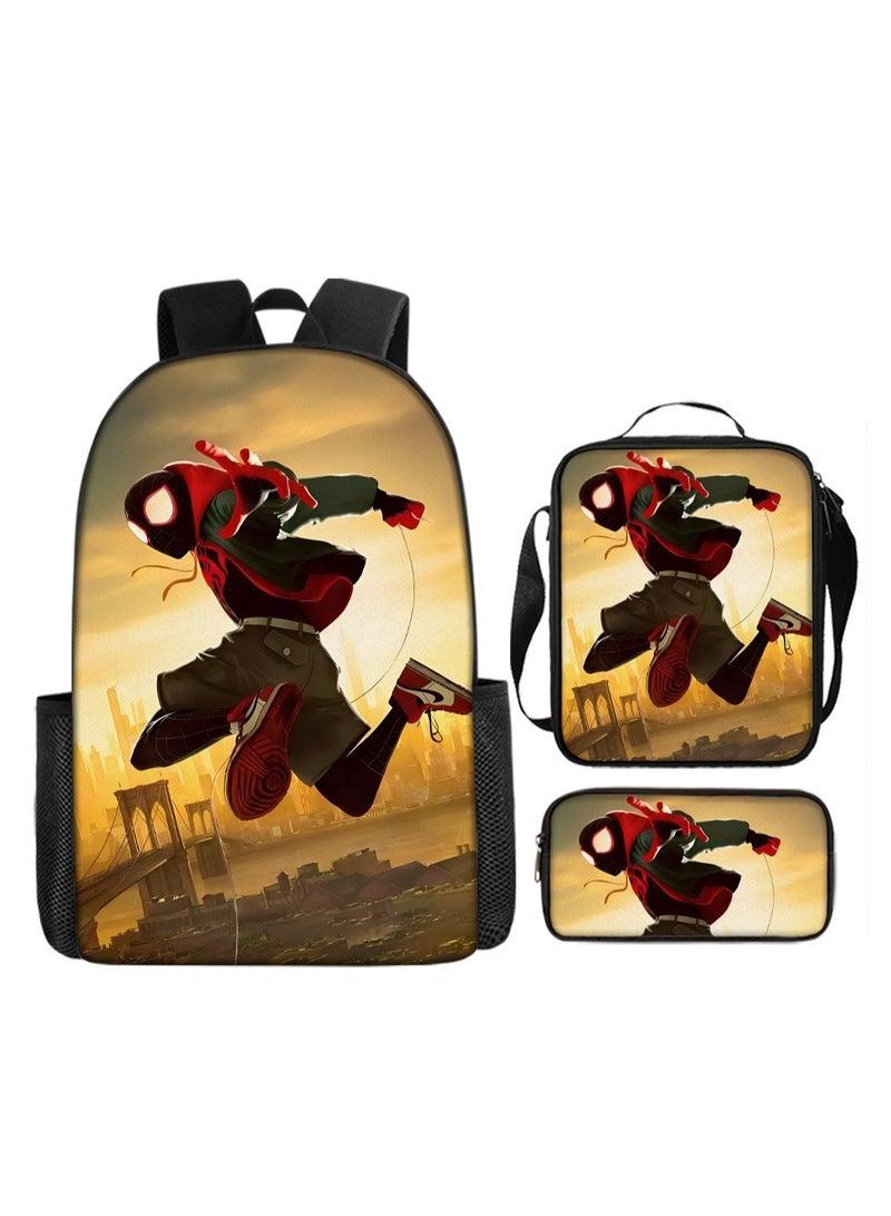 سبايدر مان حقيبة ظهر سبايدر مان للطلاب، مجموعة من ثلاث قطع 29*16*42 سم