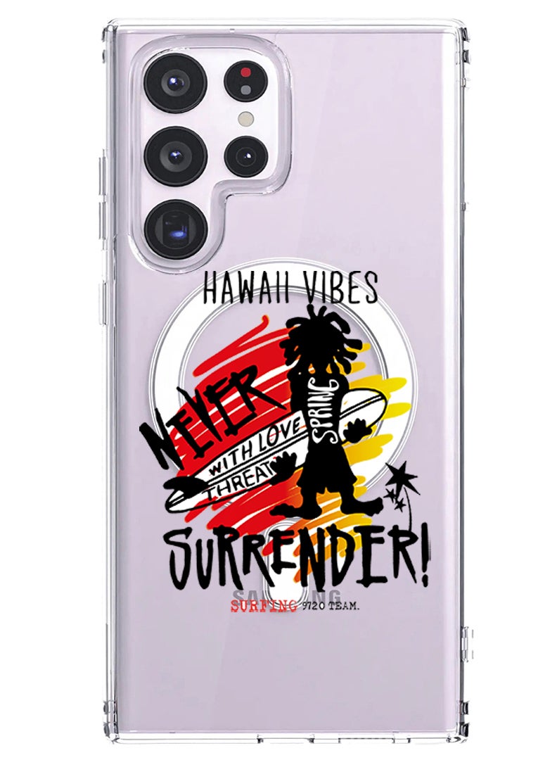 Theodor Magnetic Case for Samsung Galaxy S23 Ultra 6.8-inch Compatible with MagSafe Wireless Charging, Shockproof Phone Bumper Cover Hawaii Vibes copy - Image 1