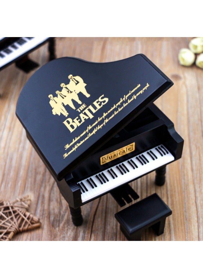 Feige Retro Triangle Piano Music Box Wooden Carved Music Box Creative Small Gift Gift - Image 2