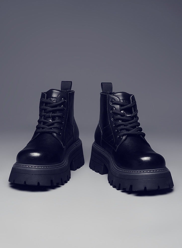 Warrior New Youth Fashion Thick Sole High Top Boots - Image 2