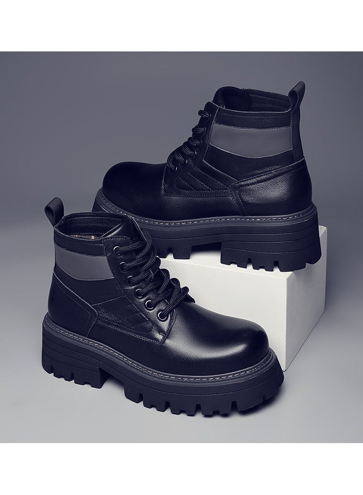 Warrior New Youth Fashion Thick Sole High Top Boots - Image 4