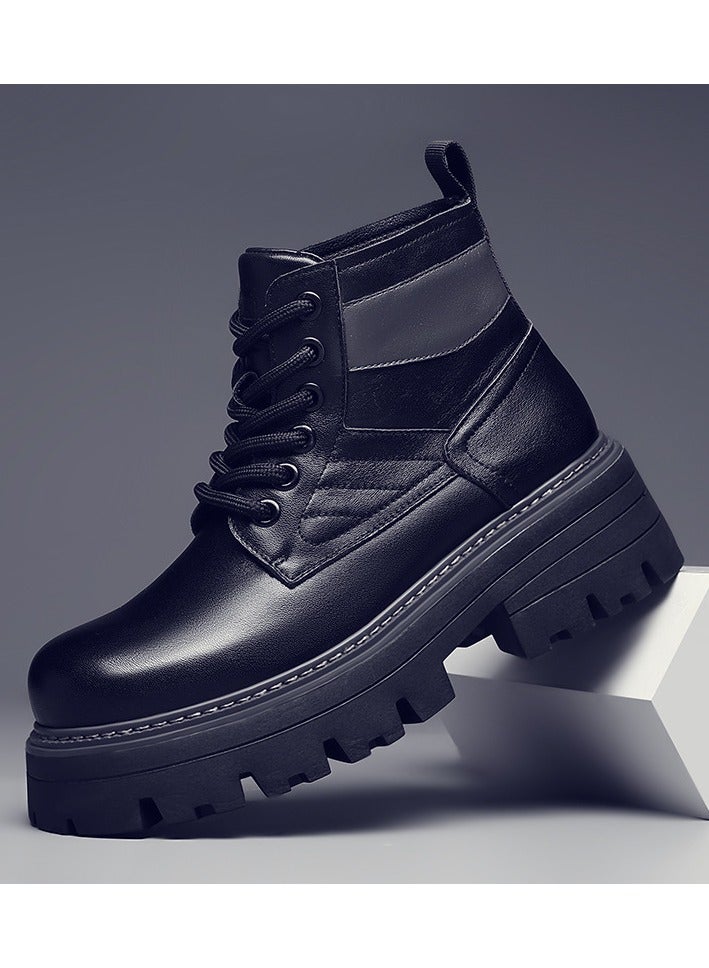 Warrior New Youth Fashion Thick Sole High Top Boots - Image 5