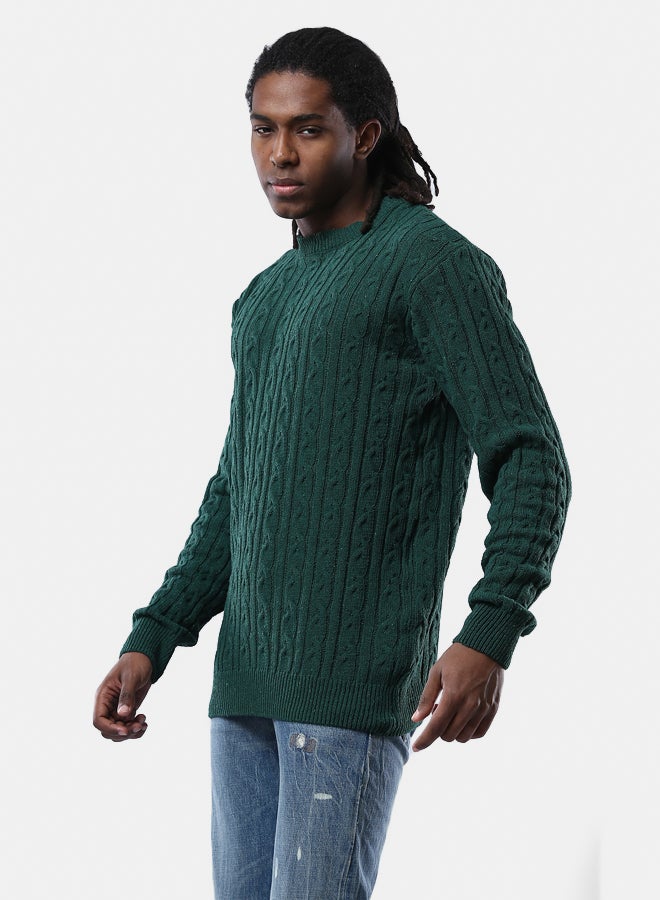 RAVIN Dark Green Acrylic Pullover with Regular Fit  - Image 1