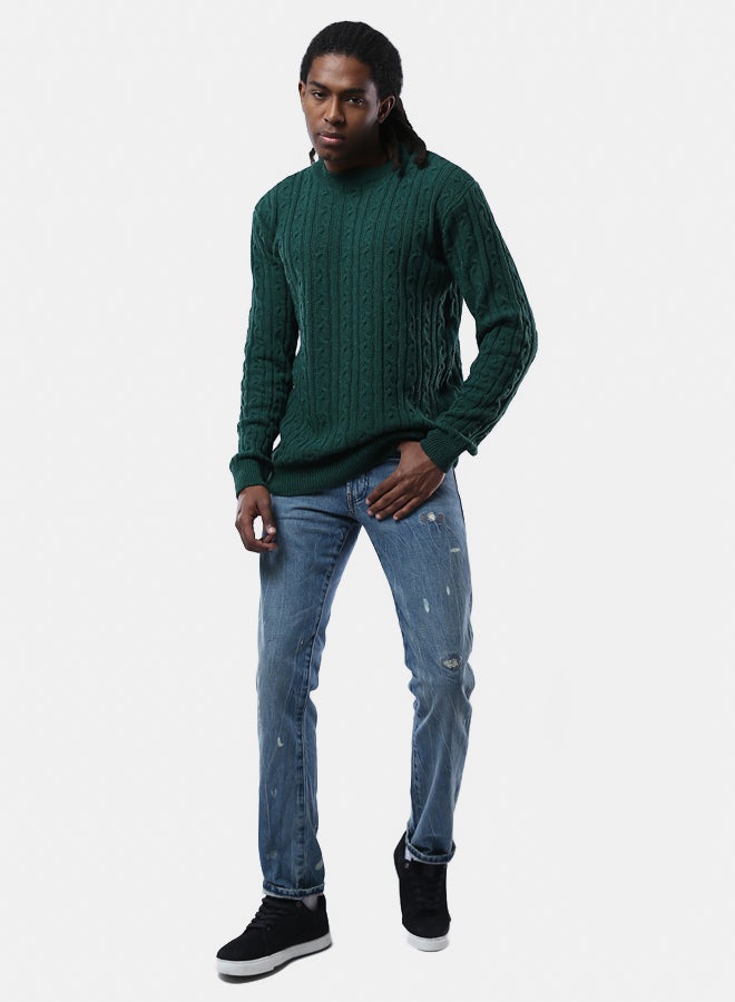 RAVIN Dark Green Acrylic Pullover with Regular Fit  - Image 3