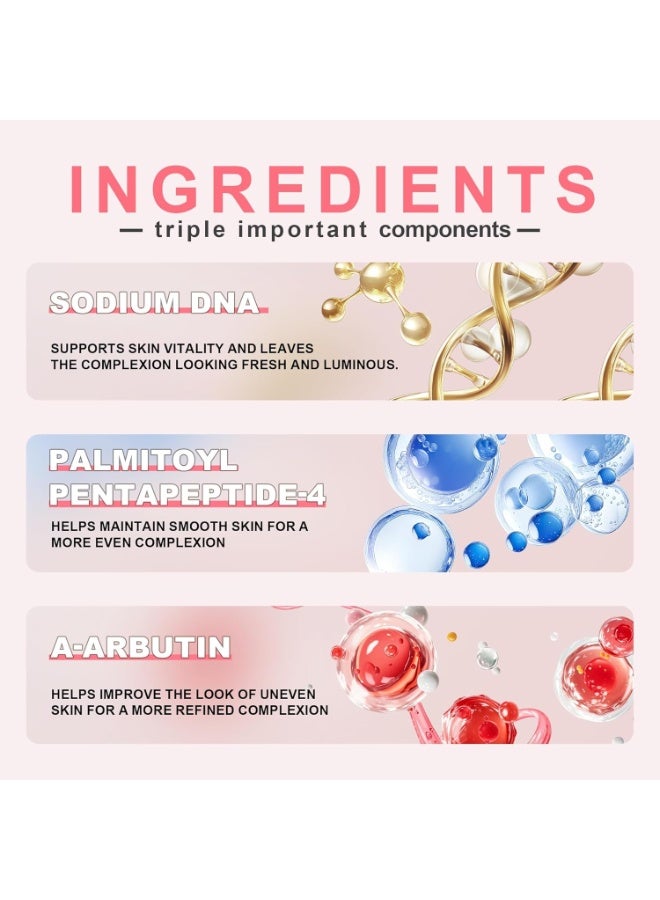 Salmon DNA Serum, PDRN Pink Peptide Serum with PDRN & Peptides Complex, Hydrating Face Serums for Soothing, Moisturizing, Calming, Revitalizing Skin, Korean Skincare, 30ml/1.01 fl.oz - Image 4