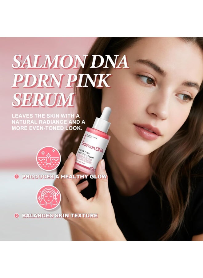 Salmon DNA Serum, PDRN Pink Peptide Serum with PDRN & Peptides Complex, Hydrating Face Serums for Soothing, Moisturizing, Calming, Revitalizing Skin, Korean Skincare, 30ml/1.01 fl.oz - Image 5