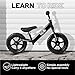 Bixe Balance Bike 305 cm 12 Training Bikes for Kids and Toddlers 18kg 4lbs Kids Balance Bike Children Ages 3 4 5 No Pedal Push Bicycle for Boys or Girls Black - Image 3