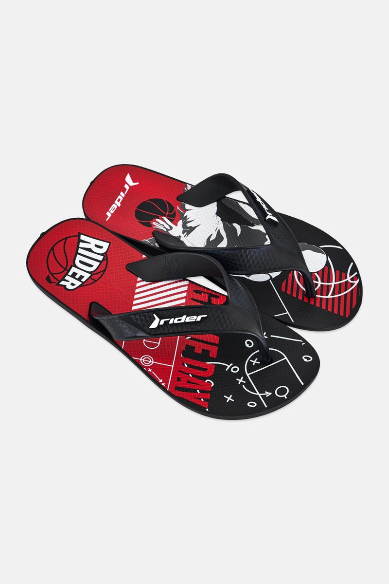 RIDER Men Brand Logo Slip On Slippers, Black - Image 2