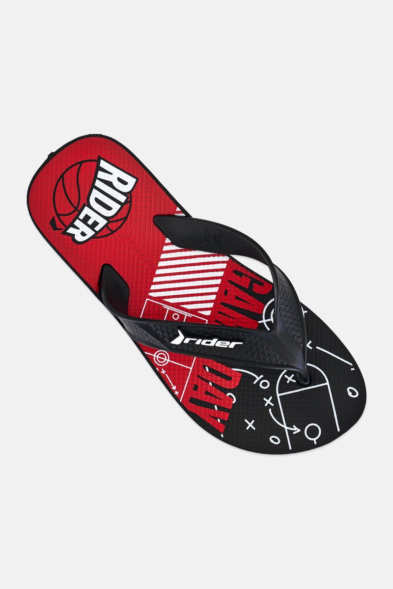 RIDER Men Brand Logo Slip On Slippers, Black - Image 4