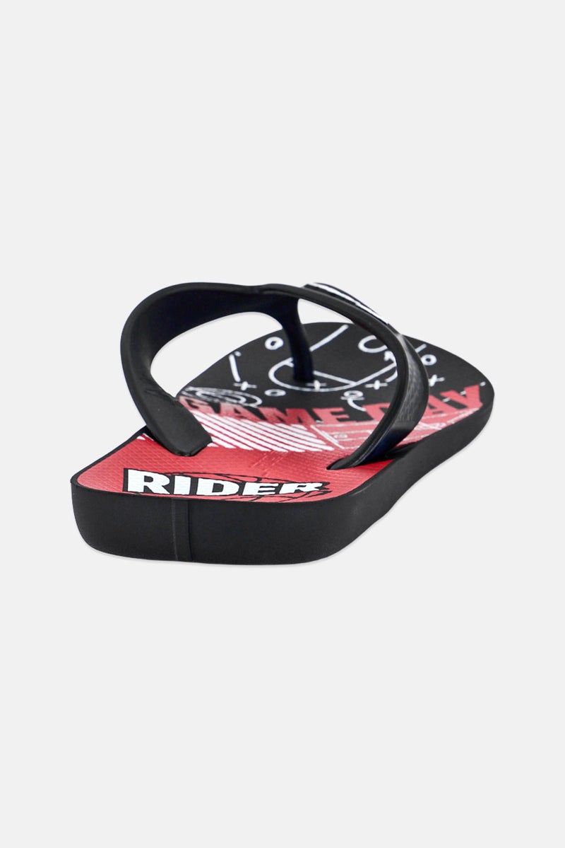 RIDER Men Brand Logo Slip On Slippers, Black - Image 3