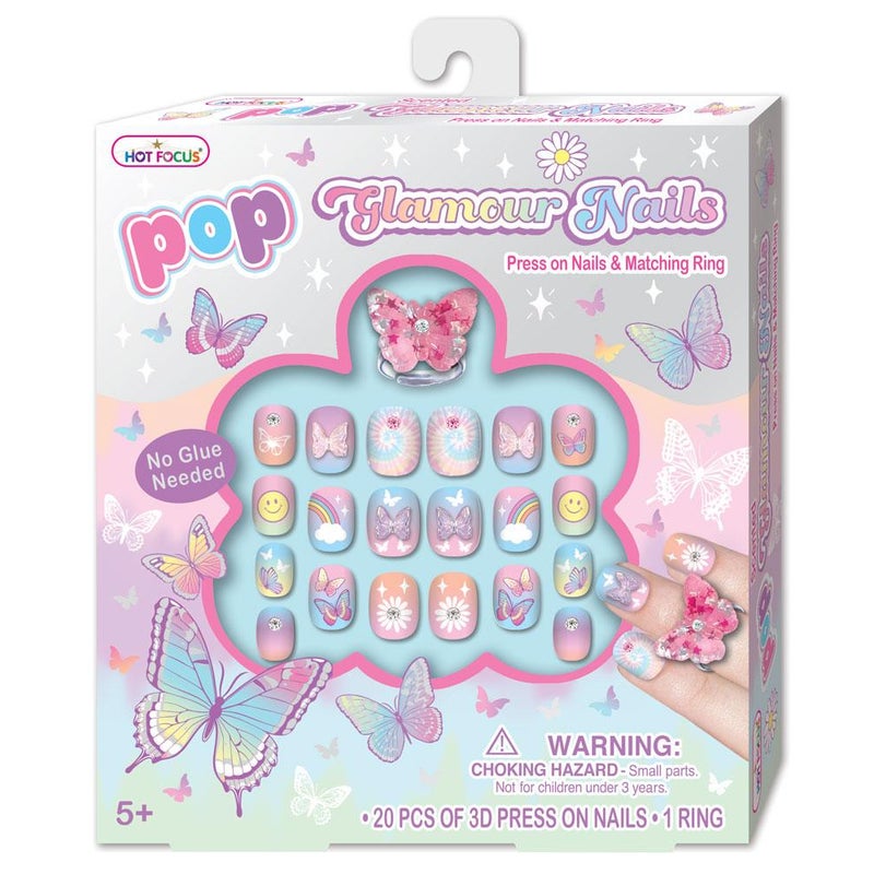 هوت فوكس أظافر فاتنة بزخارف فراشة مصبوغة - 031TB