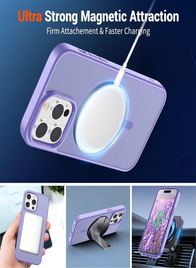استلق جراب SUPFINE المغناطيسي لهاتف iPhone 14 Pro Max (متوافق مع MagSafe) (حماية فائقة ضد السقوط بمعايير عسكرية) نحيف وشفاف غير لامع ومقاوم للصدمات ومضاد لبصمات الأصابع، لون بنفسجي - Image 5