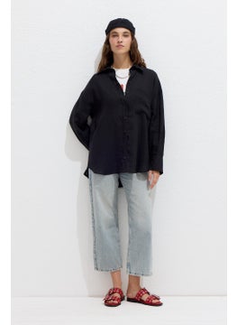 Thin Linen Oversize Shirt Black - pzsku/ZC3CB07B35C96A446B6FCZ/45/_/1725791902/9b67bbca-b0c9-4d4a-85eb-d3231099b6ce