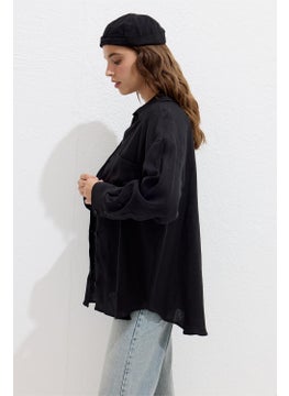 Thin Linen Oversize Shirt Black - pzsku/ZC3CB07B35C96A446B6FCZ/45/_/1725791924/c1fdbd10-6221-48a4-b79f-f78980d63396