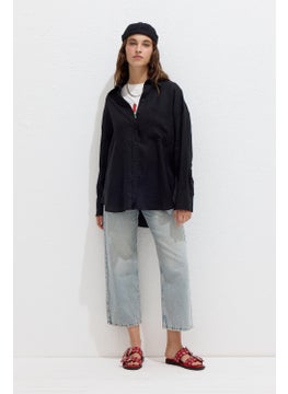 Thin Linen Oversize Shirt Black - pzsku/ZC3CB07B35C96A446B6FCZ/45/_/1728060756/7682cb05-2a7a-4c24-acc6-6cf63efb03a0