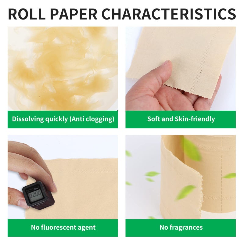 QingYa Bamboo Toilet Paper, 4-Ply, 18 Rolls, 200 Sheets Per Roll, Total 3600 Sheets, Unbleached, Sustainable and Tree Free, Soft, Strong, Earth-Friendly - Image 5