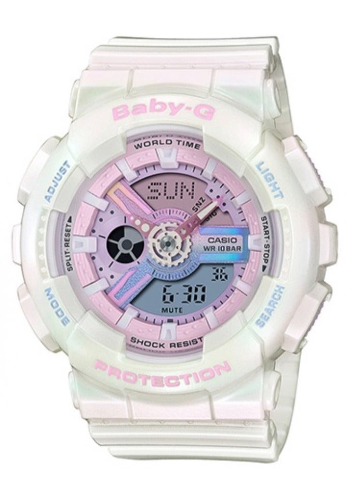 CASIO BABY-G 100m water-resistant quartz movement plastic strap Japanese and Korean style women's watch white dial - Image 1