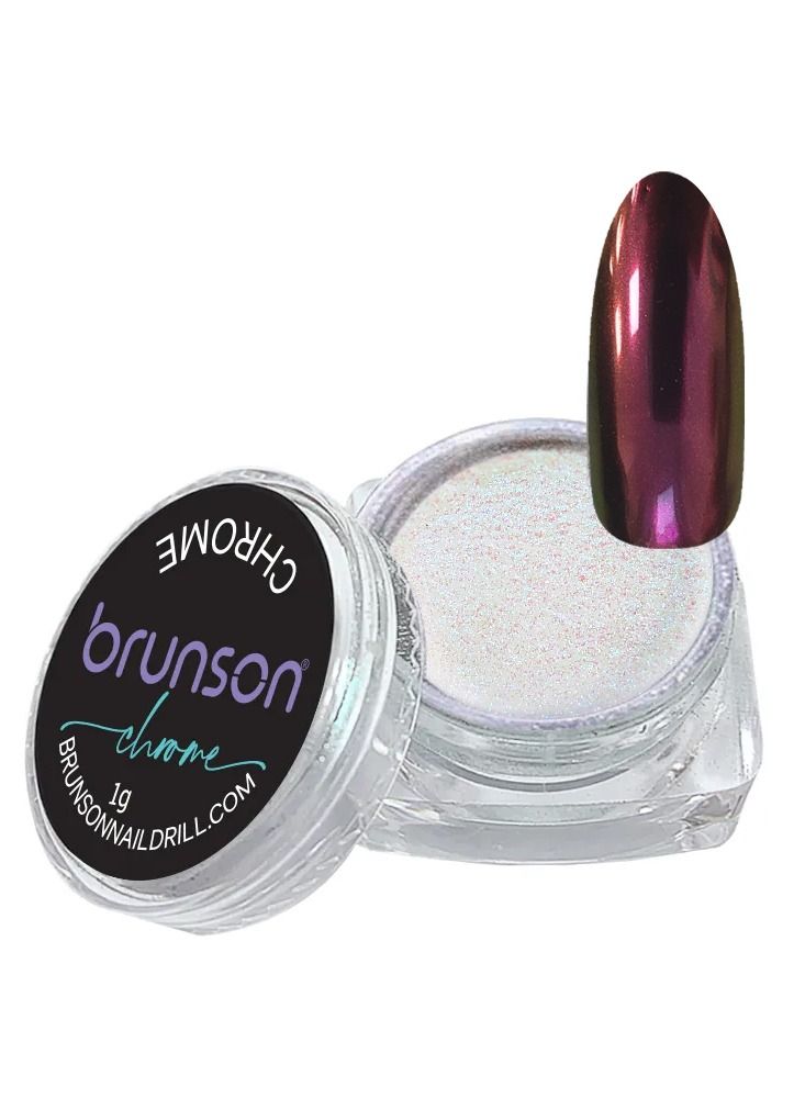 brunson Chrome Nail Powder Mirror Nail Powder, Metallic Nail Powder Holographic Mirror Effect Nail Art Decoration Manicure Pigment NH-12S