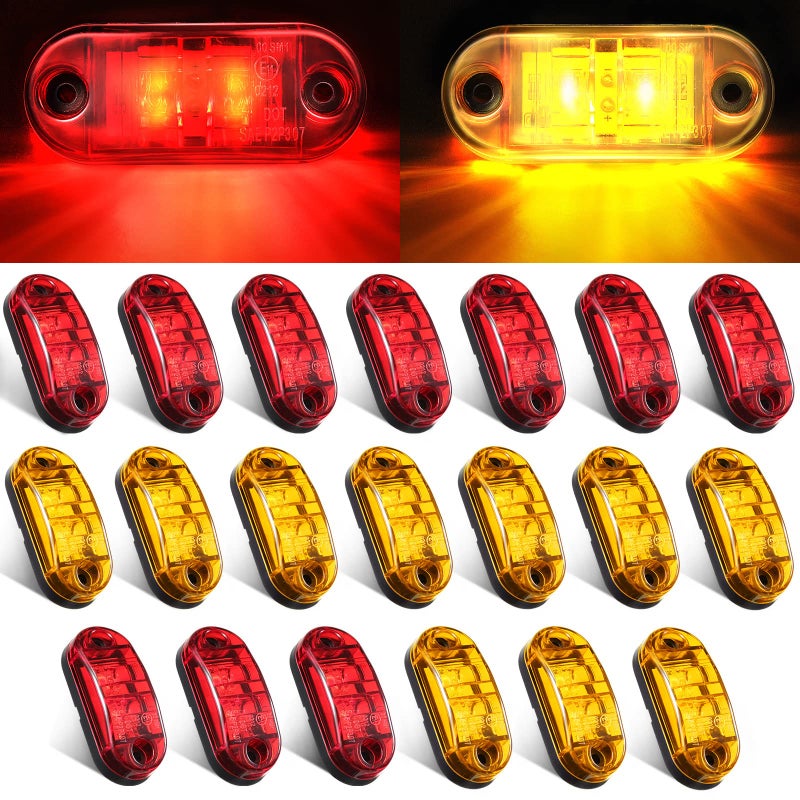 Tallew تالي 20 قطعة 2.5 بوصة ضوء مؤشر LED للمقطورة RV 2 دايود مقاوم للماء ضوء علامة جانبية لسيارة الشاحنة وكامبر إشارة مصباح تشغيل ملحقات تركيب السطح للقارب - Image 1