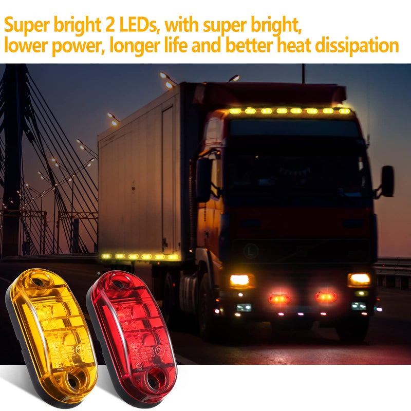 Tallew تالي 20 قطعة 2.5 بوصة ضوء مؤشر LED للمقطورة RV 2 دايود مقاوم للماء ضوء علامة جانبية لسيارة الشاحنة وكامبر إشارة مصباح تشغيل ملحقات تركيب السطح للقارب - Image 5