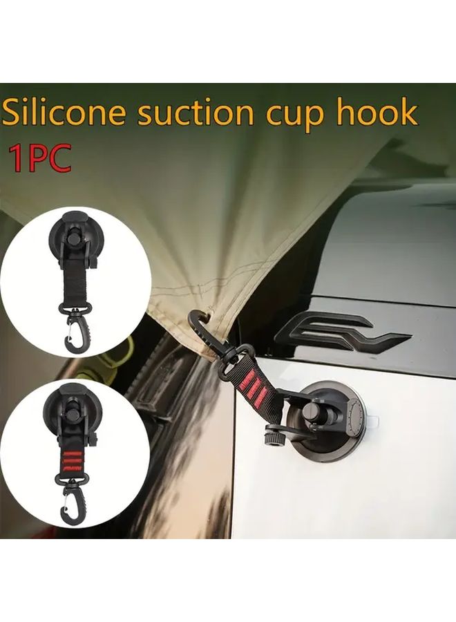 Black Suction Cup Hook Strong Load Bearing Outdoor Portable Wall Hanging - Image 2