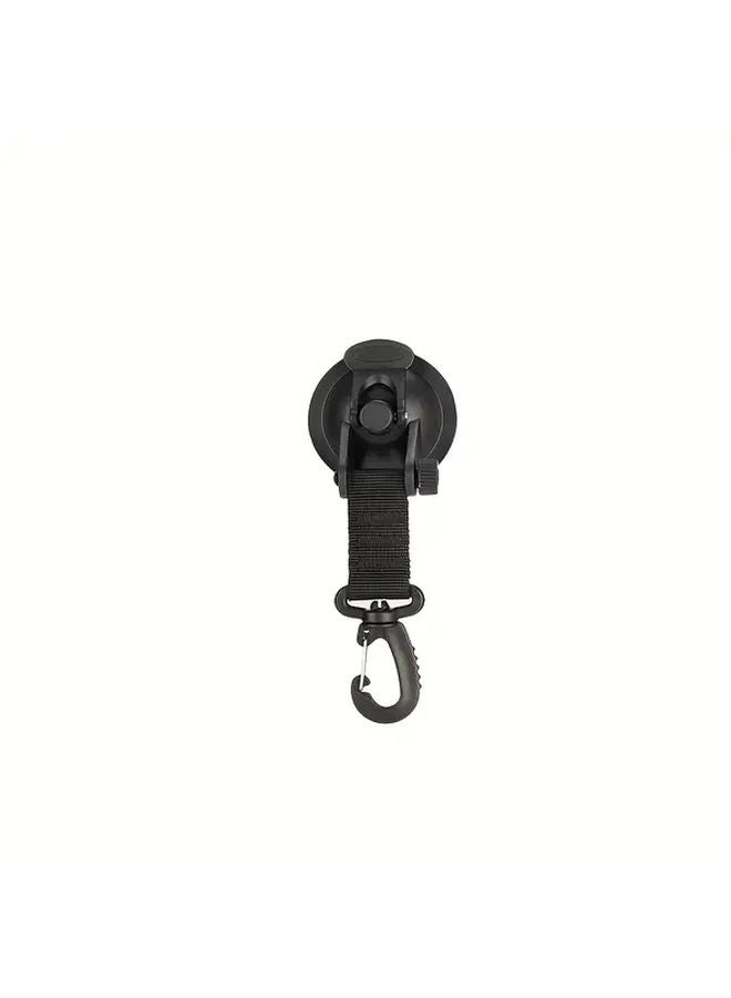 Black Suction Cup Hook Strong Load Bearing Outdoor Portable Wall Hanging - Image 1