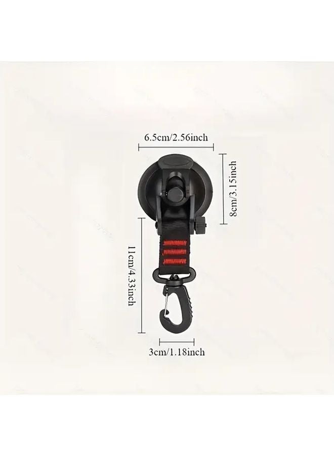 Black Suction Cup Hook Strong Load Bearing Outdoor Portable Wall Hanging - Image 4
