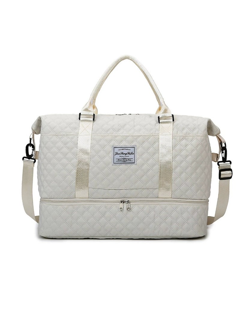 Generic Portable Travel Luggage Bag Beige  - Image 1