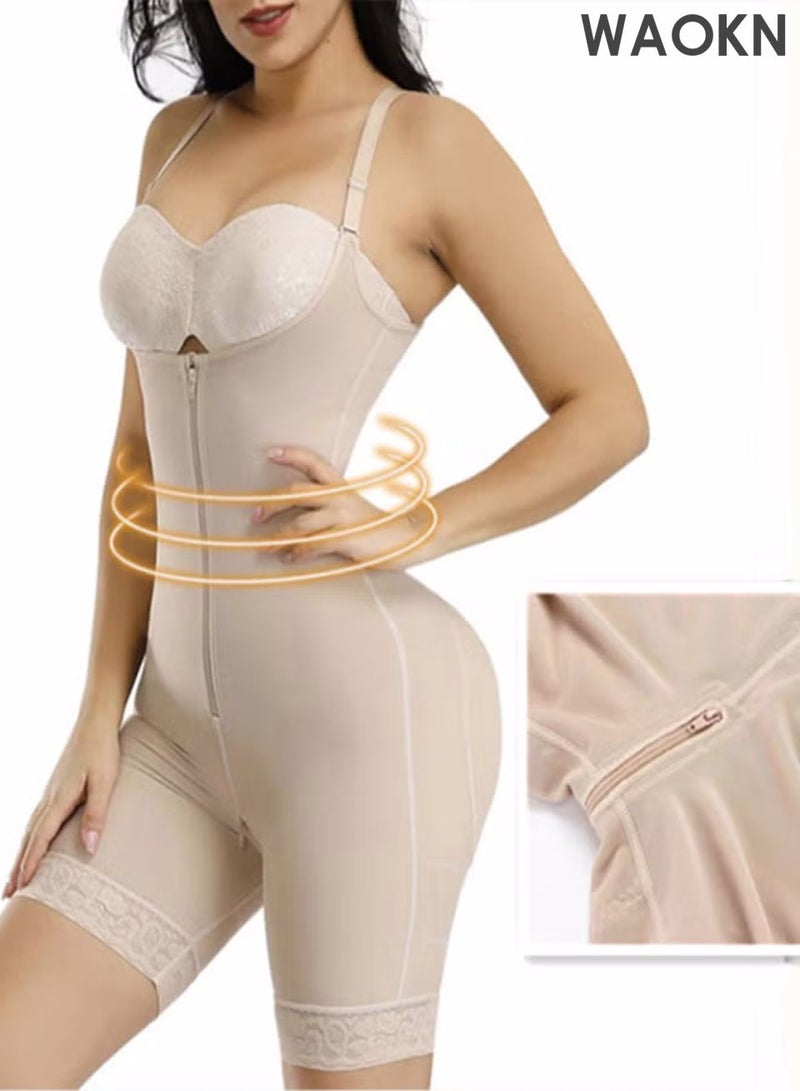 WAOKN Women's waist cinching and hip lifting pants body shaping bodysuit, high waisted chest shaping one-piece bodysuit, full body daily lifting corset, chest circumference waist training bodysuit, with zipper - Image 4