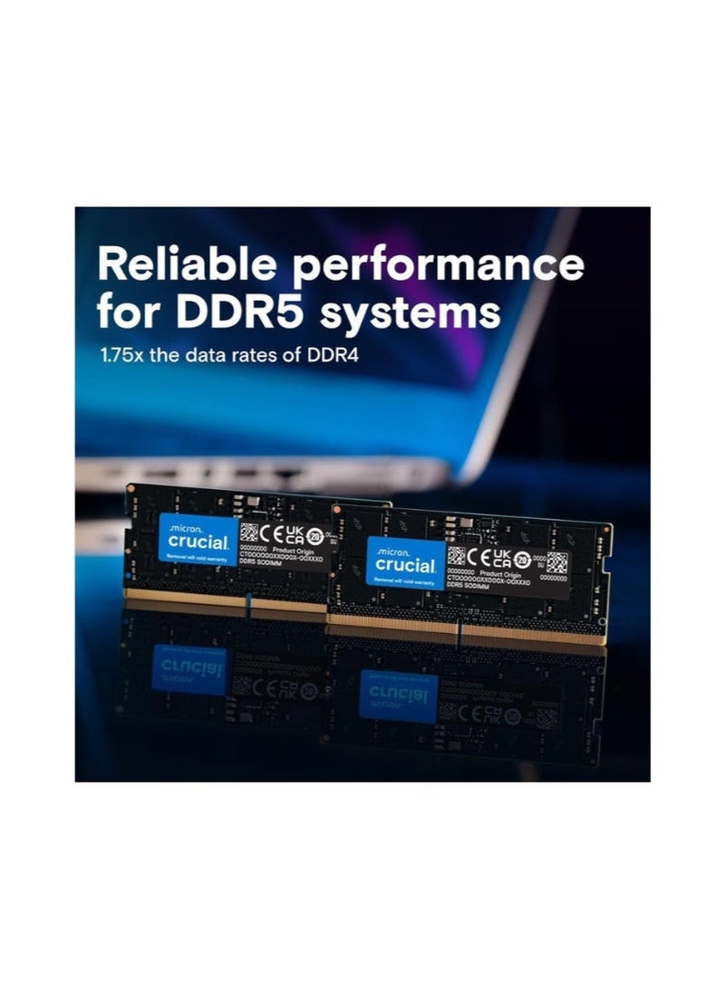 كروشيال ذاكرة كروشيال RAM 64GB (2x32GB) DDR5 5600MHz للابتوب - Image 2