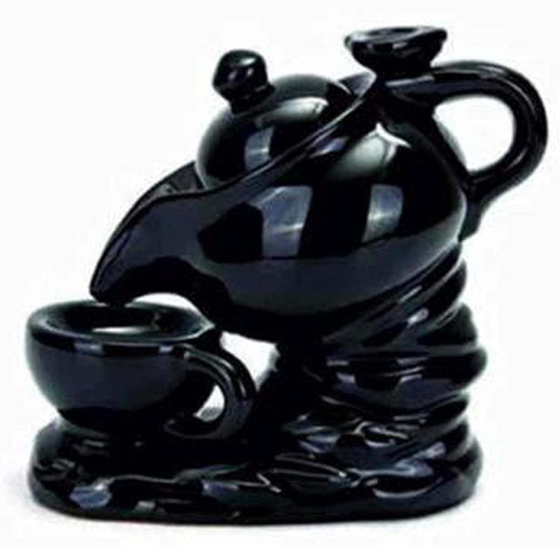 ascension Resin Tea Kettle and Cup Design Burner Smoke Backflow Holder Decorative Showpiece with 10 Scented Incenses Black - Image 3