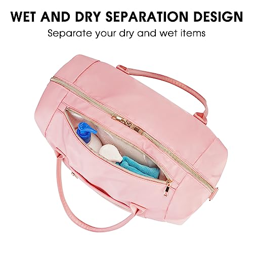 WANDF For Spirit Airlines Personal Item Bag 18x14x8 Travel Duffel bag with TSA Approved Quart Size Bag & Shoe Bags Weekender Overnight Carry-on Luggage for Women (Pink） - Image 4